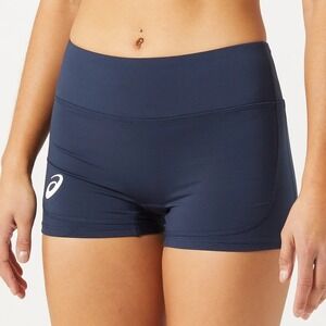 Asics Womens Navy Blue Volleyball Compression Shorts Size Small 3" Inseam